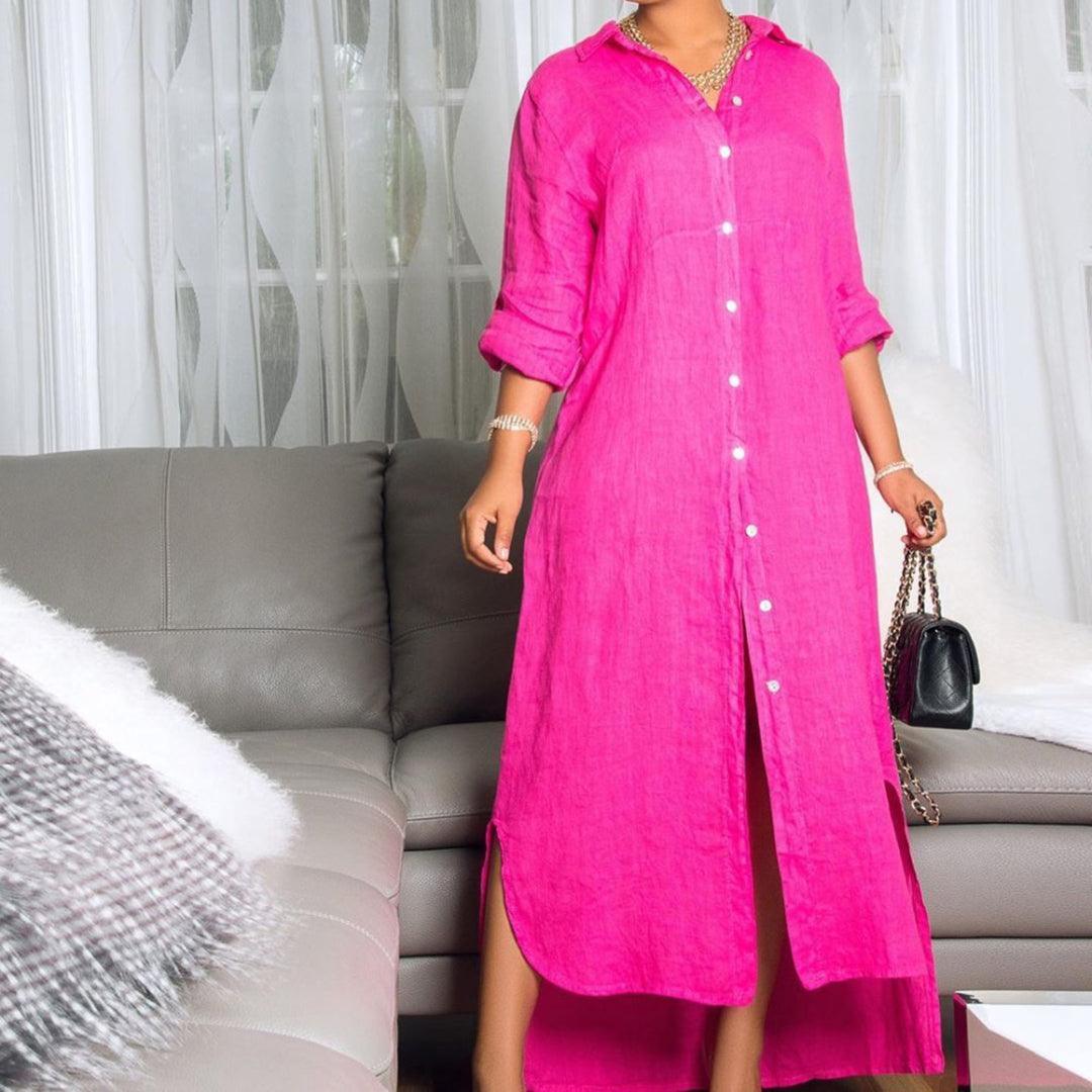 Robe Chemise à Fermeture à Boutons pour Femmes