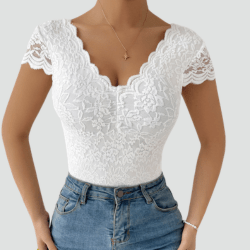 Body en Dentelle à Manches Courtes pour Femmes - Emilia Lane