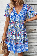 Robe Bohème à Nœud et Volants pour Femmes