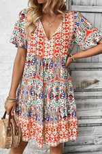 Robe Bohème à Nœud et Volants pour Femmes