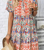 Robe Bohème à Nœud et Volants pour Femmes