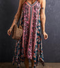 Robe d'Été Longue en Patchwork de Fleurs pour Femmes