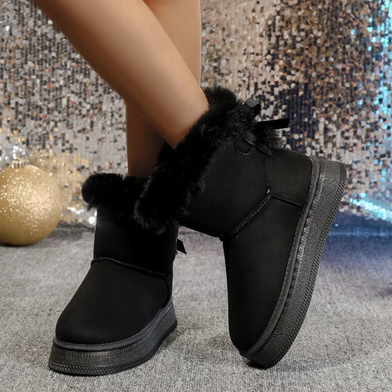 Bottes d'Hiver Fourrure Synthétique pour Femmes