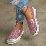 Mocassins à Plateforme Pailletée pour Femmes