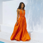 Robe longue bandage dos nu pour femmes