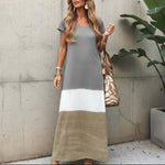 Robe maxi multicolore décontractée pour femmes