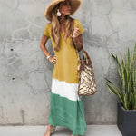 Robe maxi multicolore décontractée pour femmes