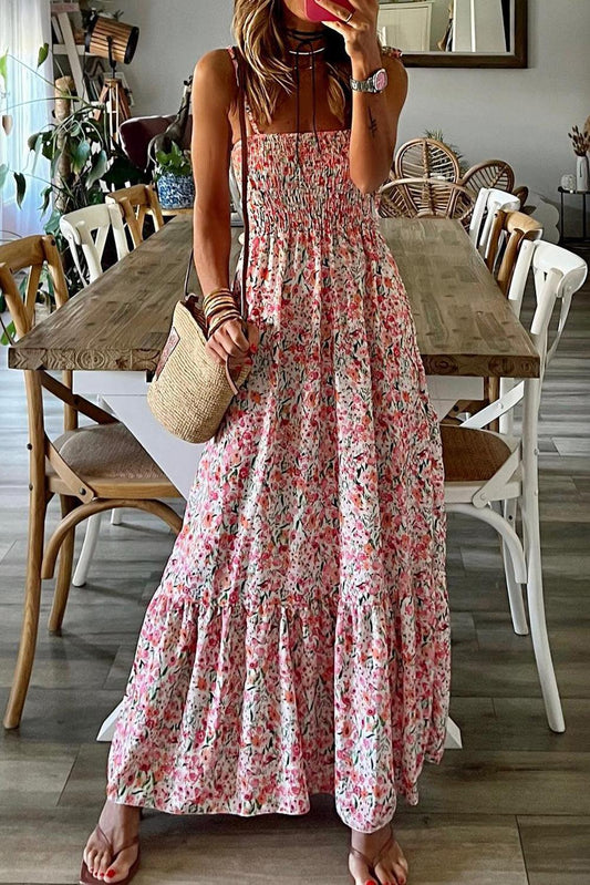 Robe Maxi Boho à Froufrous pour Femmes