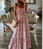Robe Maxi Boho à Froufrous pour Femmes