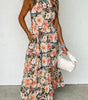 Robe Maxi Imprimé Floral Halter pour Femmes