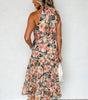 Robe Maxi Imprimé Floral Halter pour Femmes