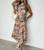 Robe Maxi Imprimé Floral Halter pour Femmes