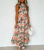 Robe Maxi Imprimé Floral Halter pour Femmes