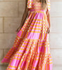 Robe Maxi Boho à Carreaux pour Femmes