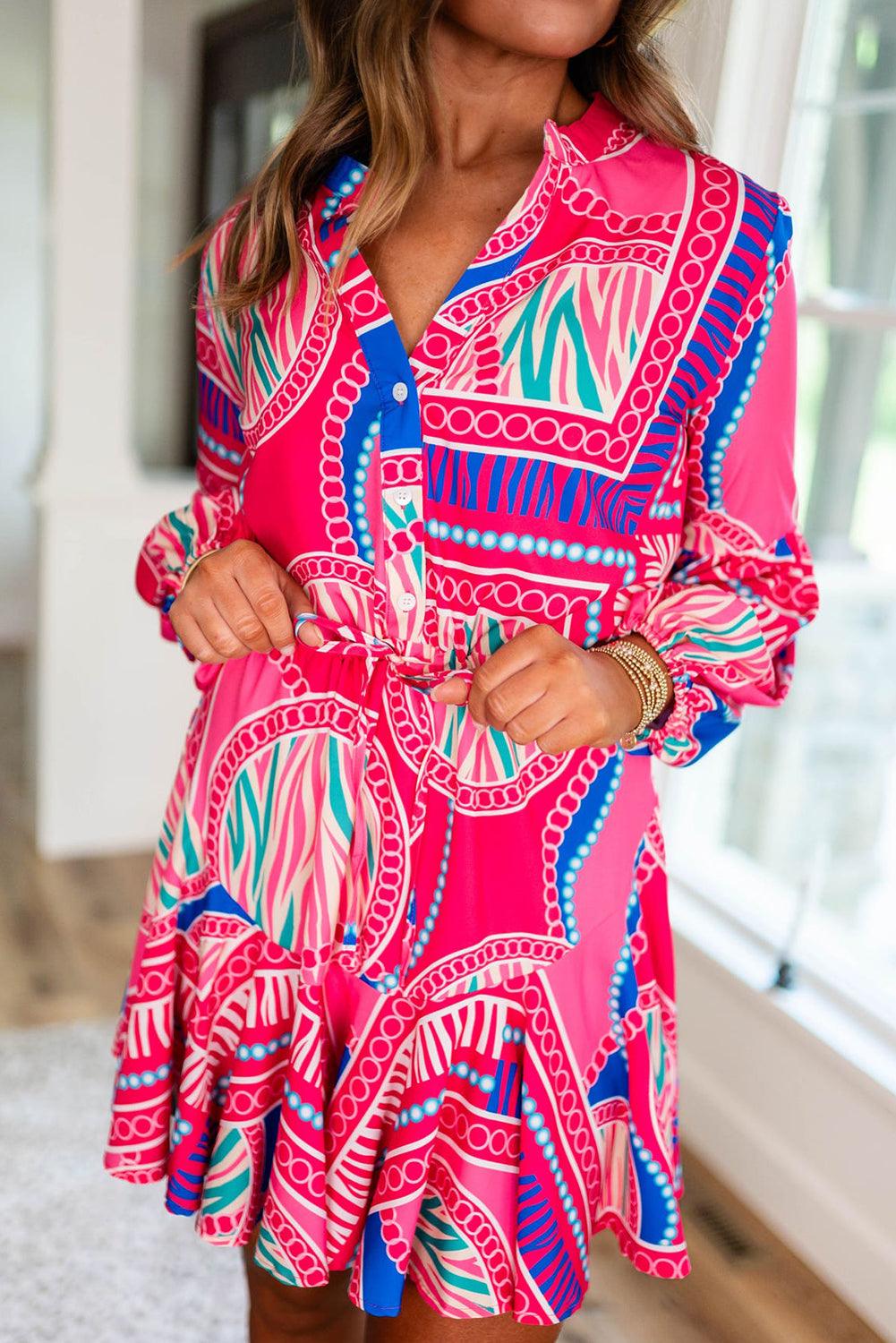 Robe Boho Manches Bouffantes pour Femmes
