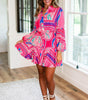 Robe Boho Manches Bouffantes pour Femmes