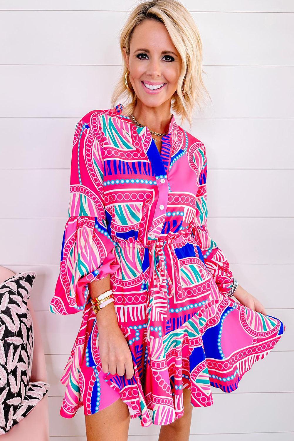 Robe Boho Manches Bouffantes pour Femmes