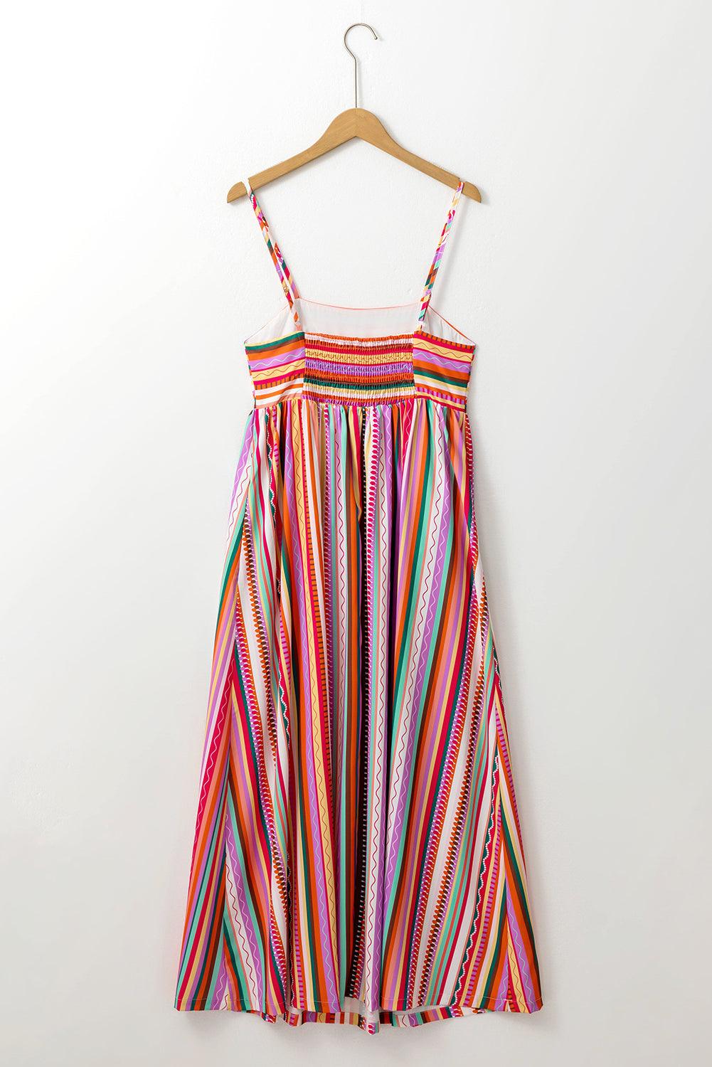 Robe Maxi Boho Fines Bretelles pour Femmes