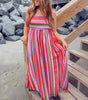 Robe Maxi Boho avec Fines Bretelles pour Femmes