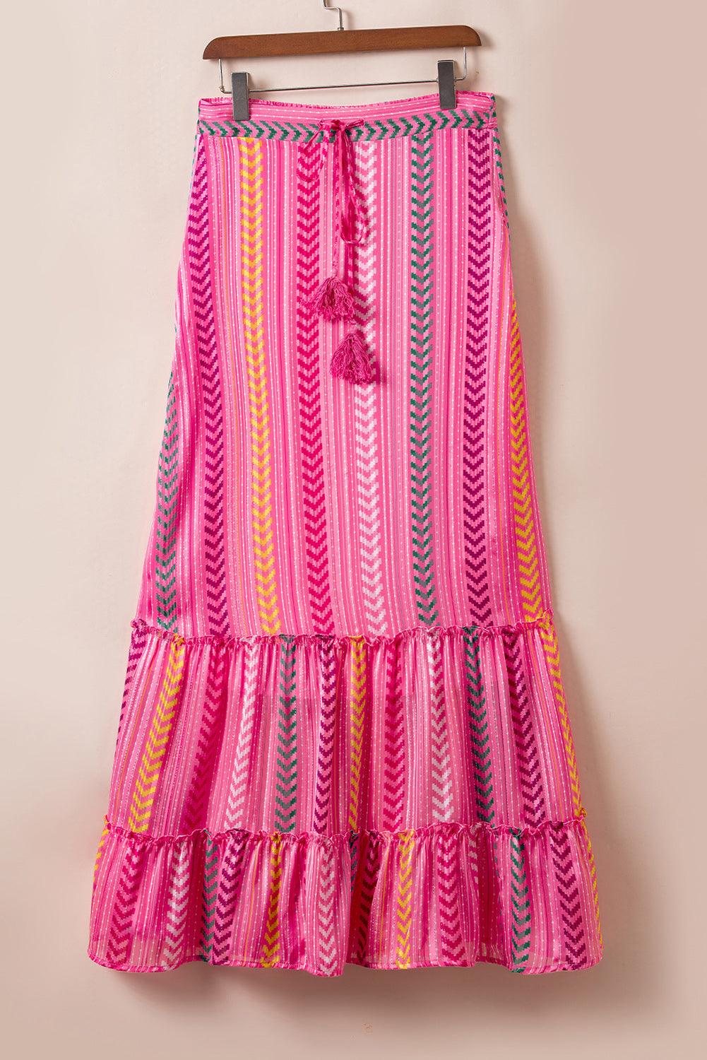 Jupe Maxi Boho avec Franges pour Femmes