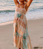 Robe Boho Patchwork Décolleté Carré pour Femmes