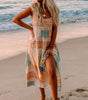 Robe Boho Patchwork Décolleté Carré pour Femmes