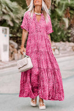 Robe Maxi Boho à Volants pour Femmes