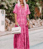 Robe Maxi Boho à Volants pour Femmes