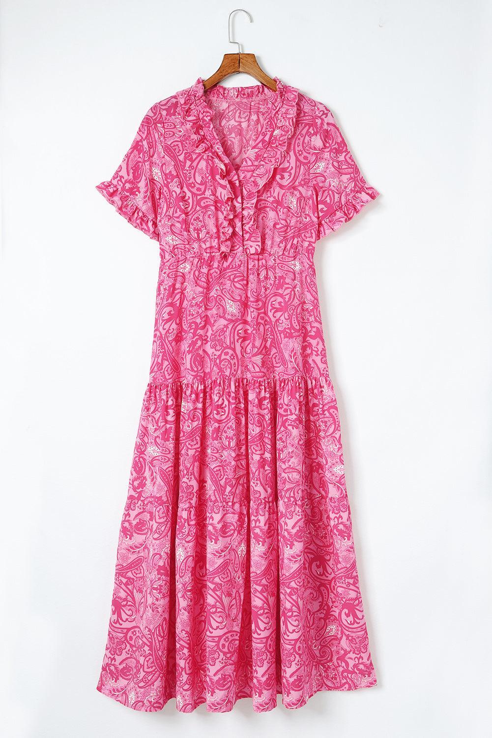 Robe Maxi Boho à Volants pour Femmes