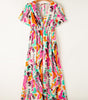 Robe Maxi Tie-Dye Décolleté V pour Femmes