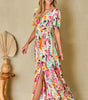 Robe Maxi Tie-Dye Décolleté V pour Femmes
