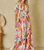 Robe Maxi Tie-Dye Décolleté V pour Femmes