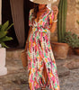 Robe Maxi Tie-Dye Décolleté V pour Femmes