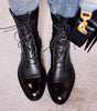 Botte Mi-Mollet à Lacets et Talon en Simili Cuir pour Femme - Emilia Lane