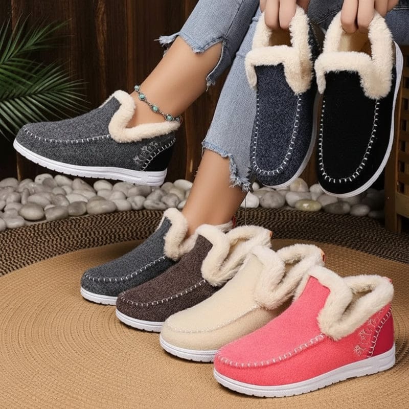 Bottes Cheville Casual Doublées en Fausse Fourrure pour Femmes - Emilia Lane