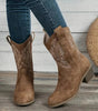Bottes de Cheville Brodées Style Western pour Femmes - Emilia Lane