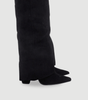 Bottes Élégantes en Suède Noir avec Détails Dorés pour Femmes - Emilia Lane