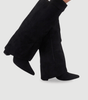 Botte Haute à Revers en Daim pour Femme