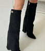 Bottes Hauteur Genou à Talon Bloc en Suède pour Femmes - Emilia Lane