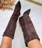 Bottes Hauteur Genou à Talon Bloc en Suède pour Femmes - Emilia Lane