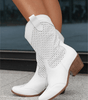 Bottine Santiag Haute en Daim pour Femme - Emilia Lane