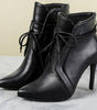 Bottine Talon Aiguille et Bout Pointu en Simili Cuir pour Femme
