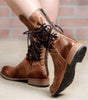 Bottine à Lacets et Talon en Similicuir pour Femme