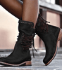 Bottine à Lacets et Talon en Similicuir pour Femme