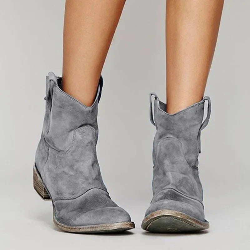 Bottine à Talon en Daim pour Femme