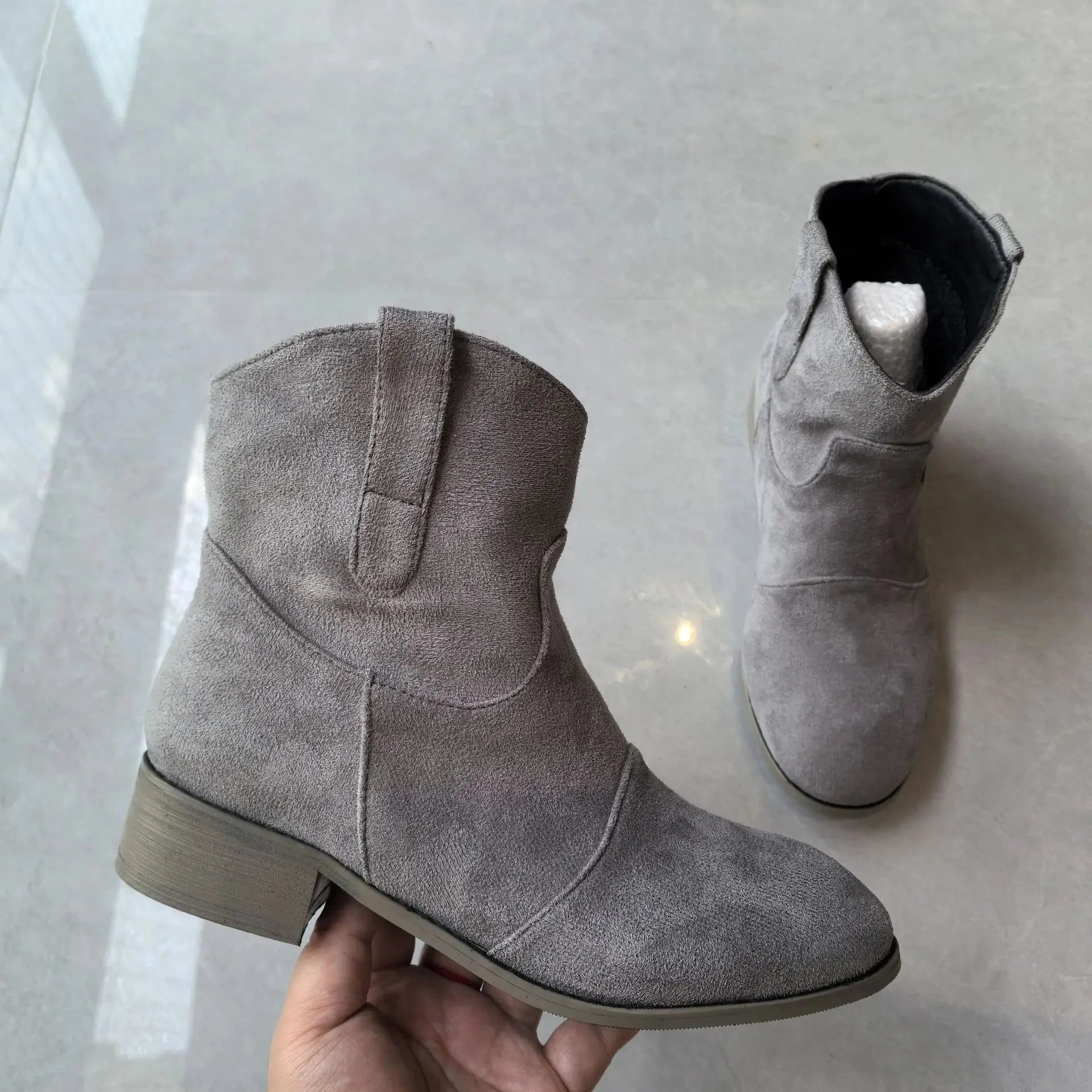 Bottine à Talon en Daim pour Femme