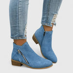 Bottine à Talon en Simili Cuir pour Femme