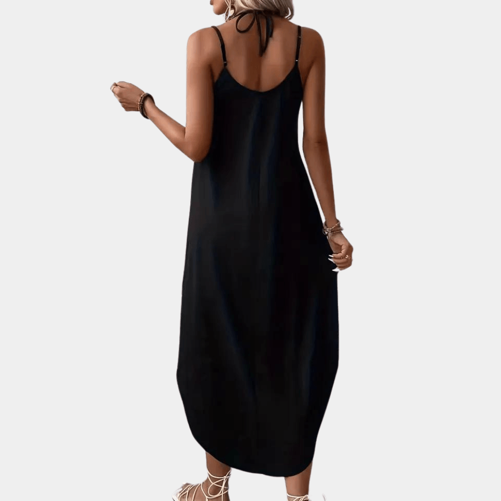 Robe Cami Décolleté en V avec Fente Latérale pour Femmes