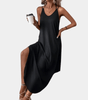 Robe Cami Décolleté en V avec Fente Latérale pour Femmes