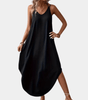 Robe Cami Décolleté en V avec Fente Latérale pour Femmes